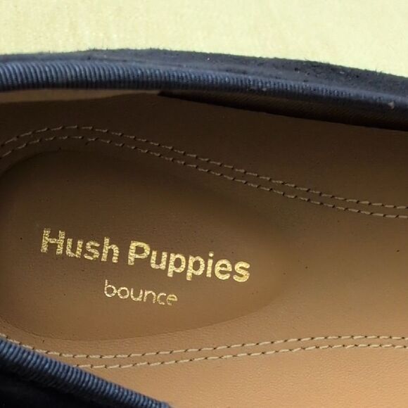 Hush Puppies Sadie Tassel Slip On Loafers Blue Suede Flat Shoes Size 9.5Wide - Picture 2 of 11